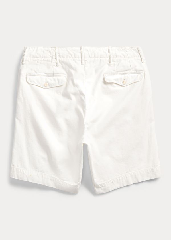 Pantalones Cortos Ralph Lauren Hombre Blancos - Reverse-Sateen - XGVNL1629